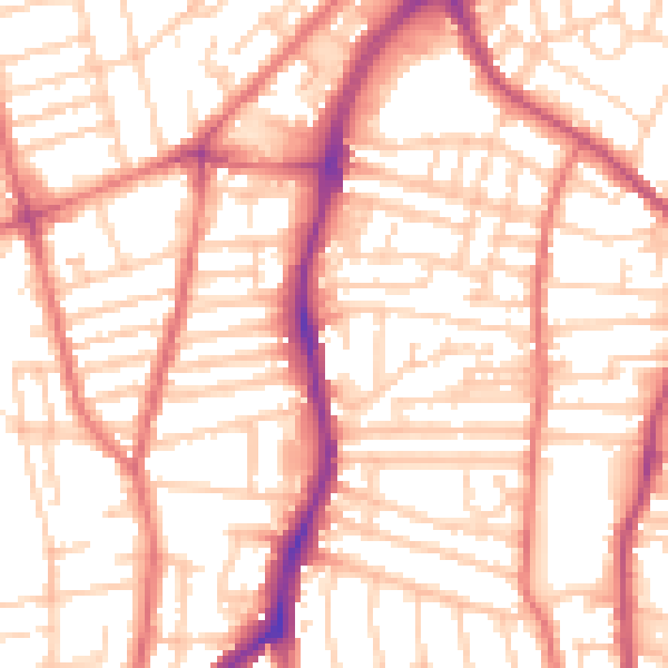 Daytime road noise heatmap for CH42 0JS