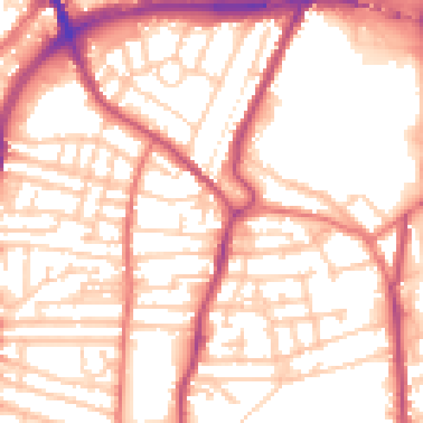 Daytime road noise heatmap for CH42 0NR