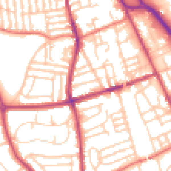 Daytime road noise heatmap for CH42 3XY