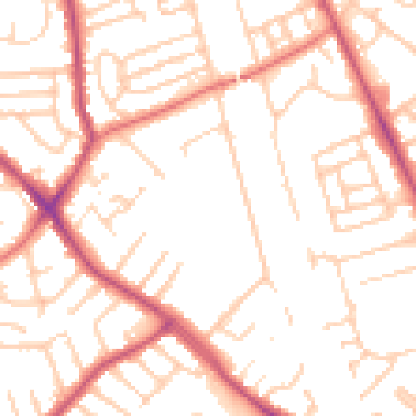 Daytime road noise heatmap for CH42 4AE