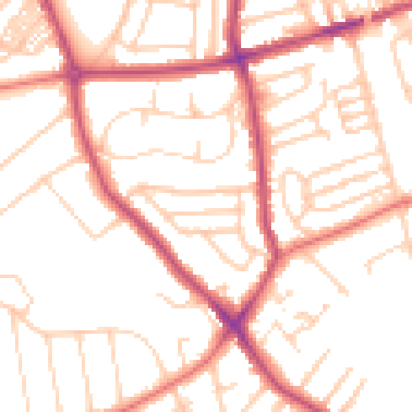 Daytime road noise heatmap for CH42 4PP