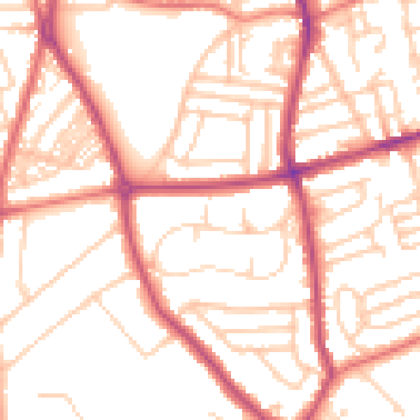 Daytime road noise heatmap for CH42 4RH