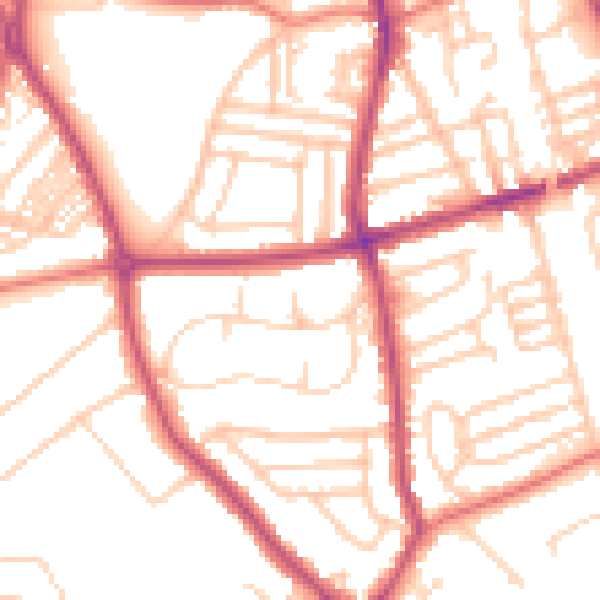 Daytime road noise heatmap for CH42 4SB
