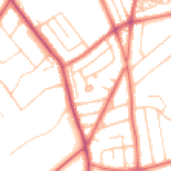 Daytime road noise heatmap for CH42 6SA