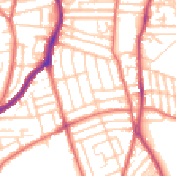 Daytime road noise heatmap for CH42 7JZ