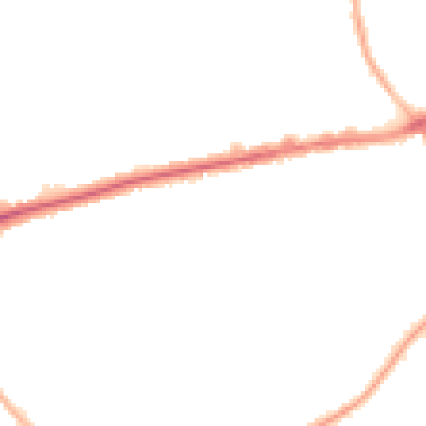 Night-time road noise heatmap for CH42 8PZ