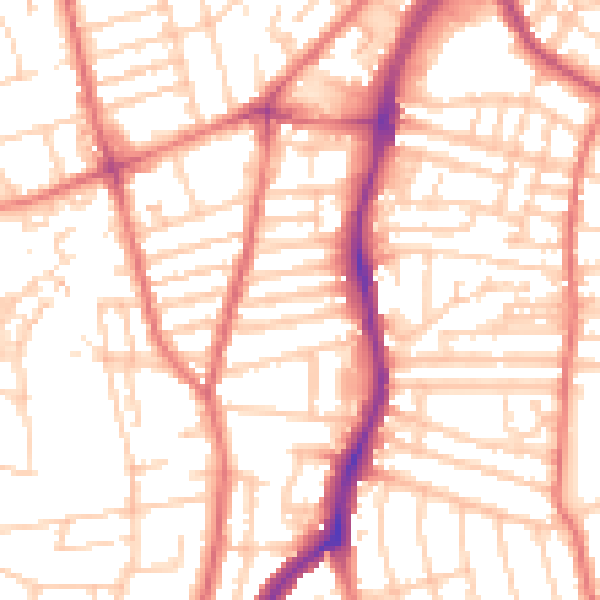 Daytime road noise heatmap for CH42 9LX