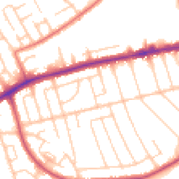 Daytime road noise heatmap for CH43 0TB