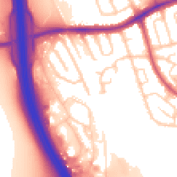 Daytime road noise heatmap for CH43 3AX