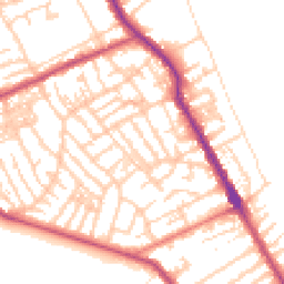Daytime road noise heatmap for CH44 0DT
