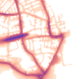 Daytime road noise heatmap for CH44 7AS