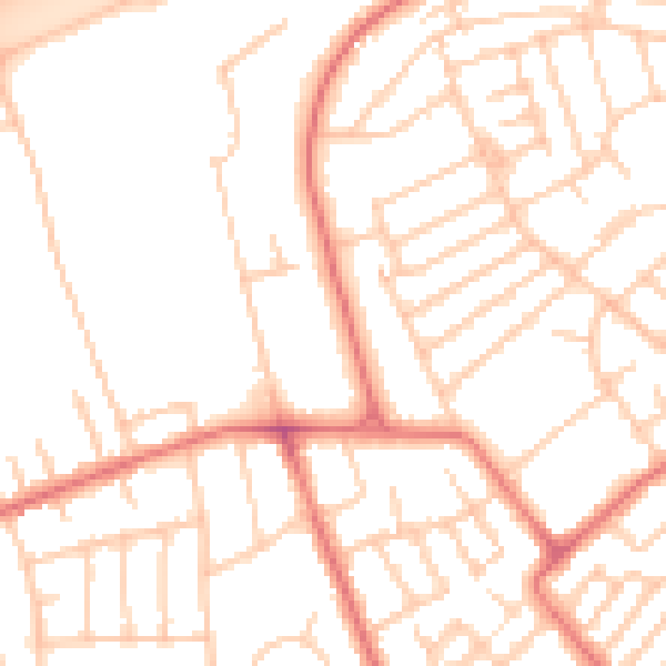Daytime road noise heatmap for CH45 0JN