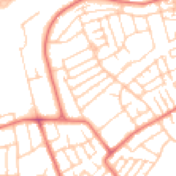 Daytime road noise heatmap for CH45 0LL