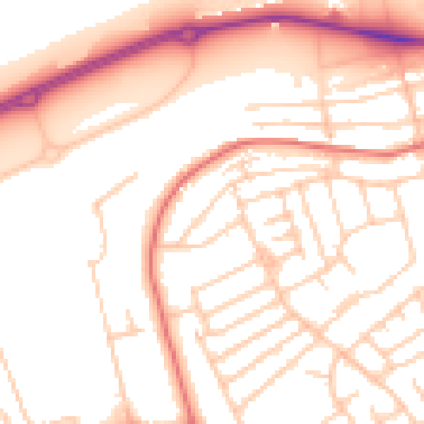 Daytime road noise heatmap for CH45 0LZ