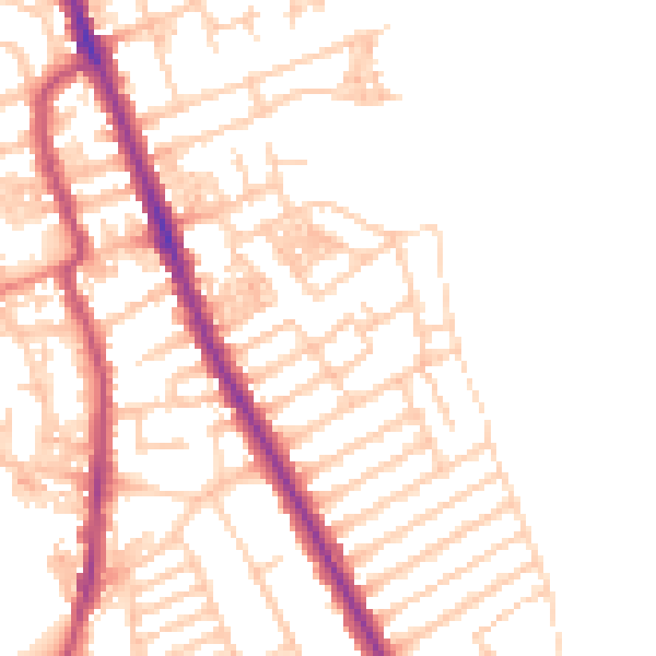 Daytime road noise heatmap for CH45 1HT