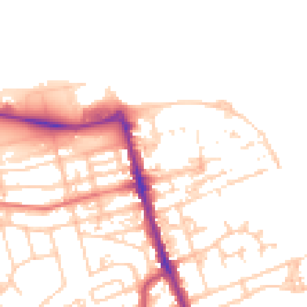Daytime road noise heatmap for CH45 2JN