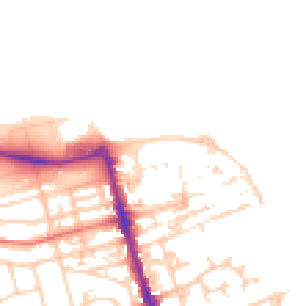 Daytime road noise heatmap for CH45 2JS