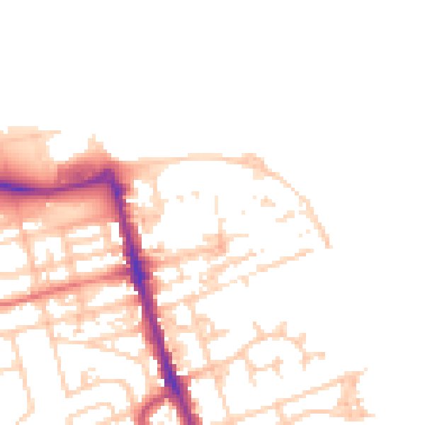 Daytime road noise heatmap for CH45 2LB