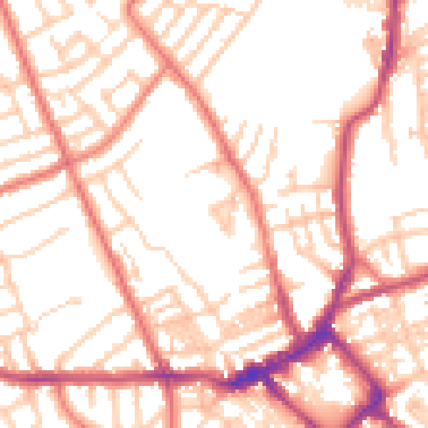 Daytime road noise heatmap for CH45 4LL