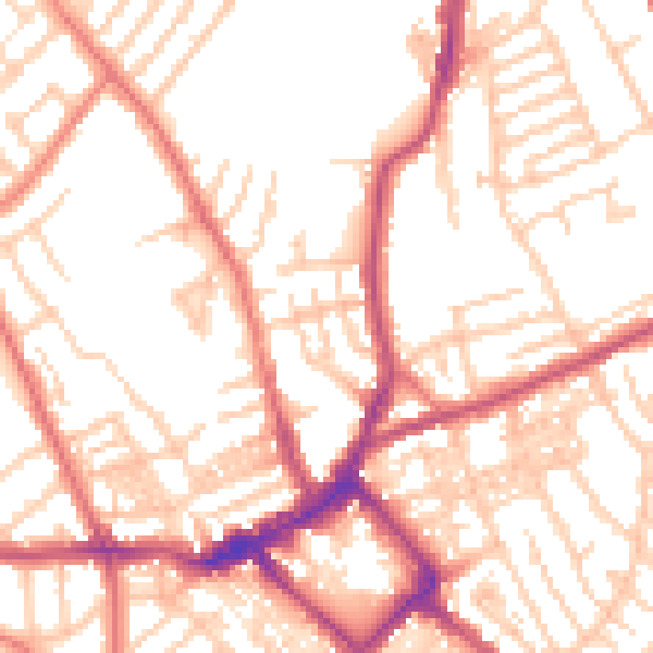 Daytime road noise heatmap for CH45 4LX