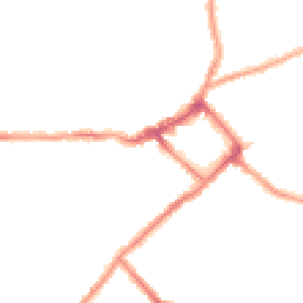 Night-time road noise heatmap for CH45 4NB