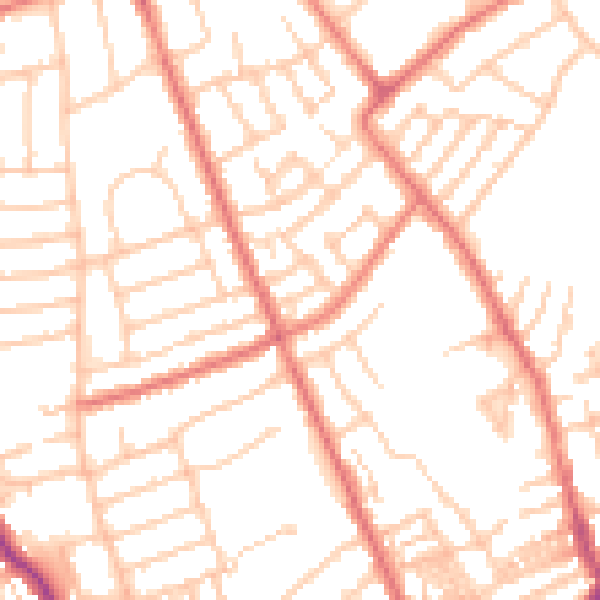 Daytime road noise heatmap for CH45 4PU