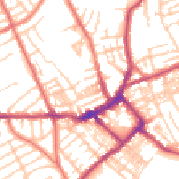 Daytime road noise heatmap for CH45 4RE