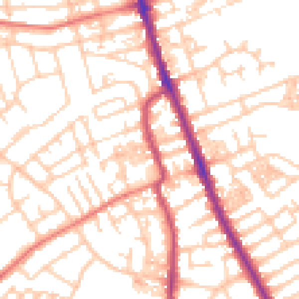 Daytime road noise heatmap for CH45 5AR