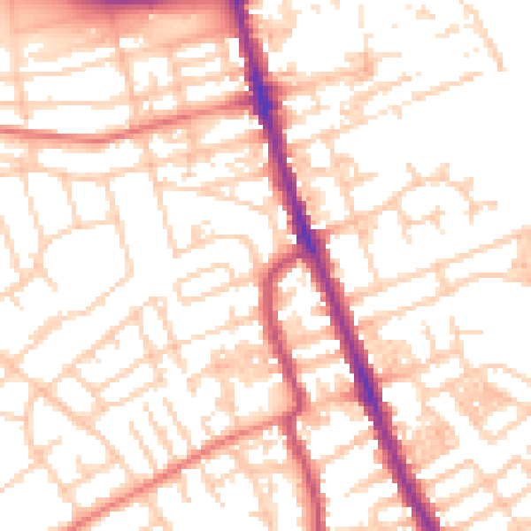 Daytime road noise heatmap for CH45 5AS