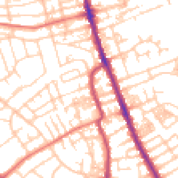 Daytime road noise heatmap for CH45 5BF