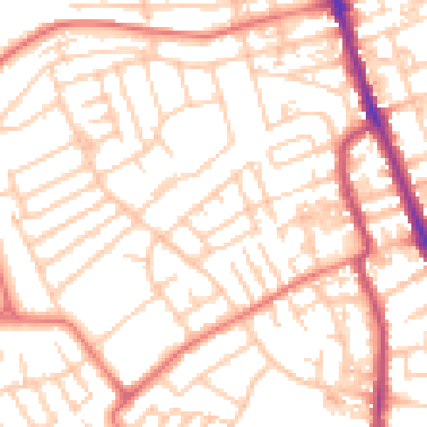 Daytime road noise heatmap for CH45 5DA