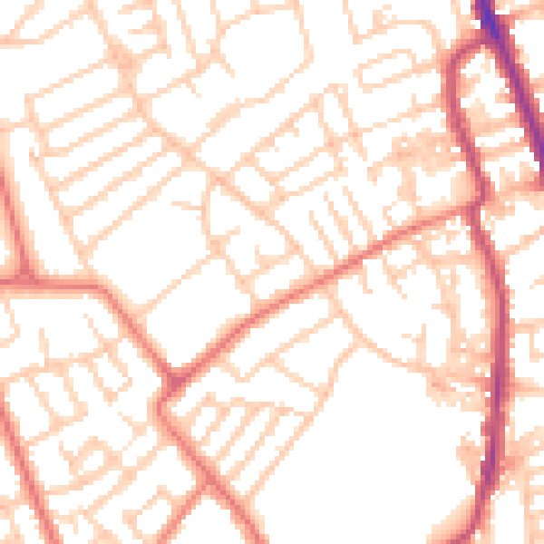 Daytime road noise heatmap for CH45 5JH