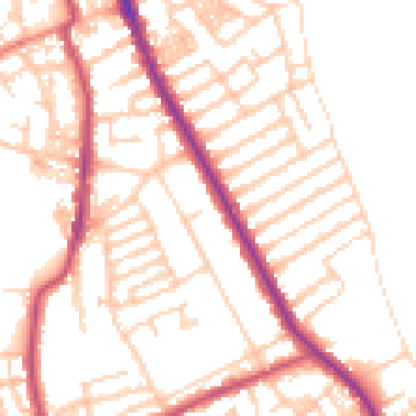 Daytime road noise heatmap for CH45 7RH