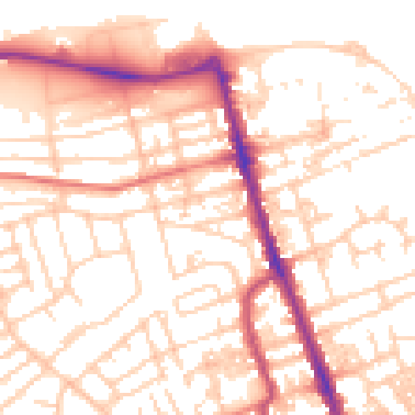 Daytime road noise heatmap for CH45 9LJ