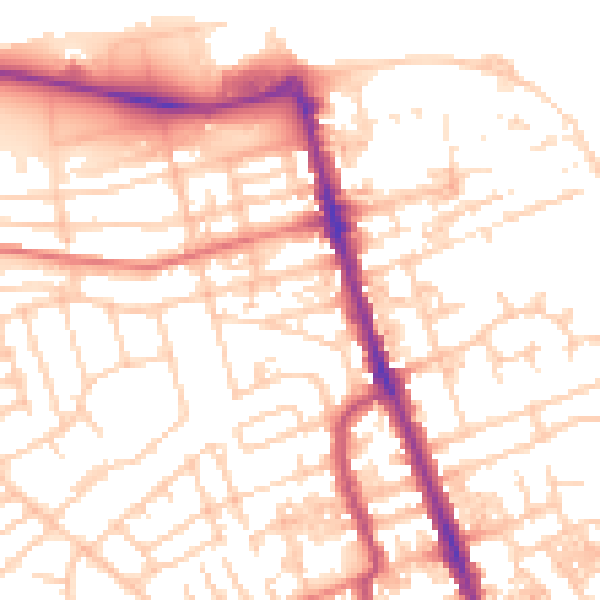 Daytime road noise heatmap for CH45 9LP