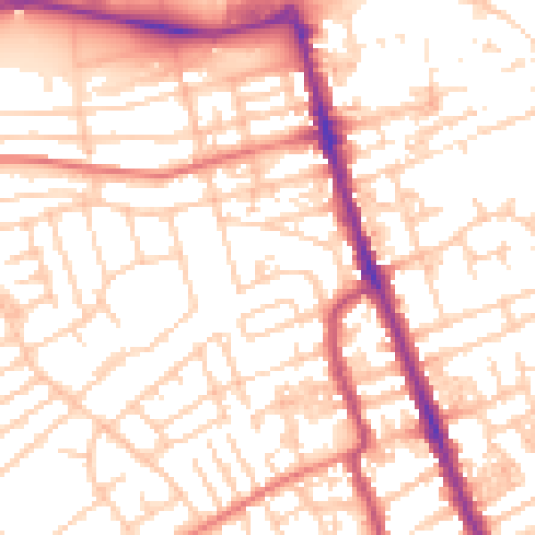 Daytime road noise heatmap for CH45 9NZ