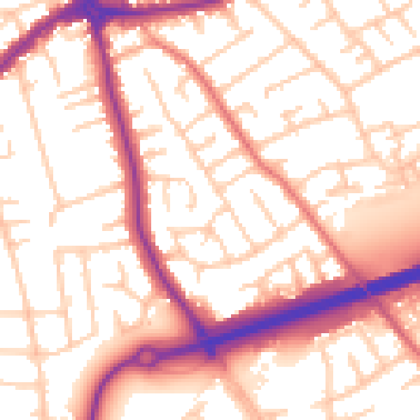 Daytime road noise heatmap for CH46 0PT