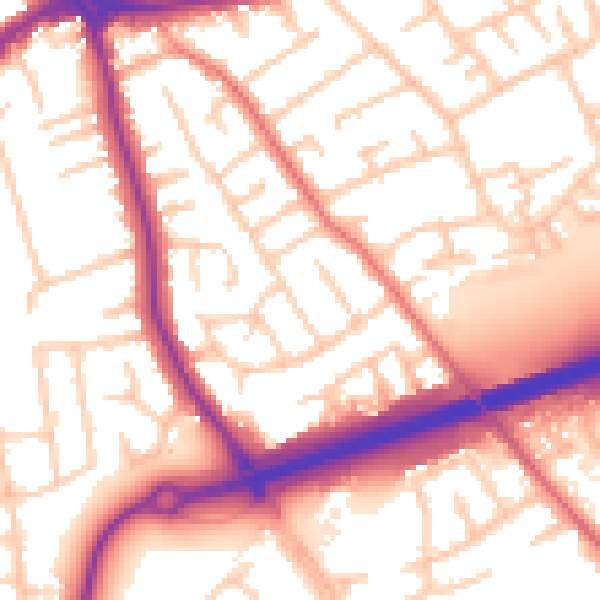 Daytime road noise heatmap for CH46 0QF