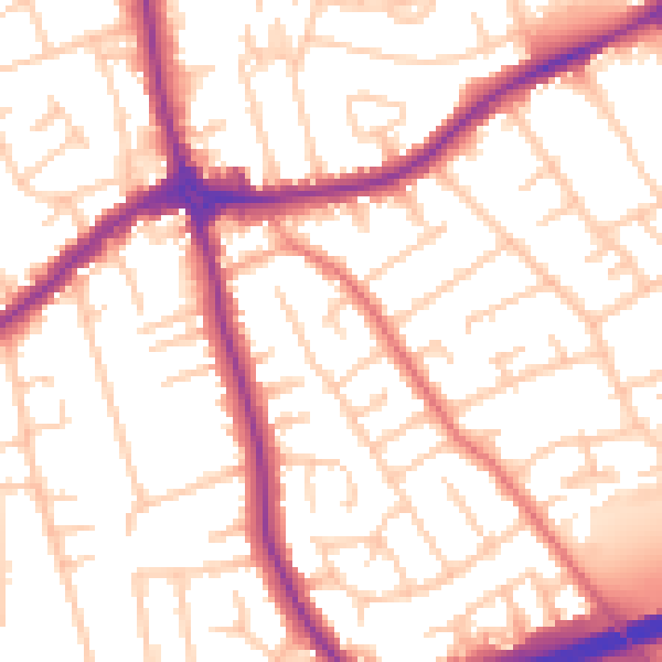 Daytime road noise heatmap for CH46 0QP