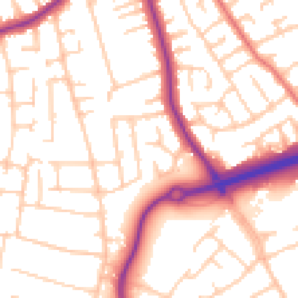 Daytime road noise heatmap for CH46 0UD