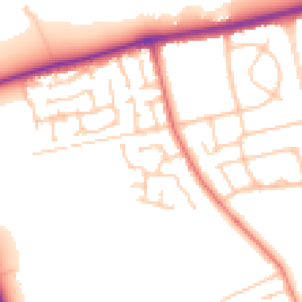 Daytime road noise heatmap for CH46 1PW