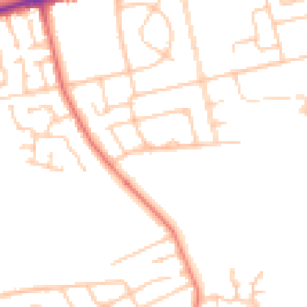 Daytime road noise heatmap for CH46 1QZ