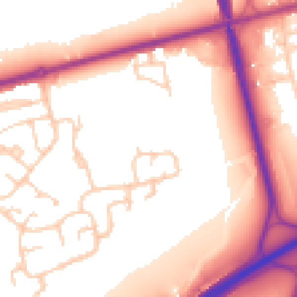 Daytime road noise heatmap for CH46 2SA