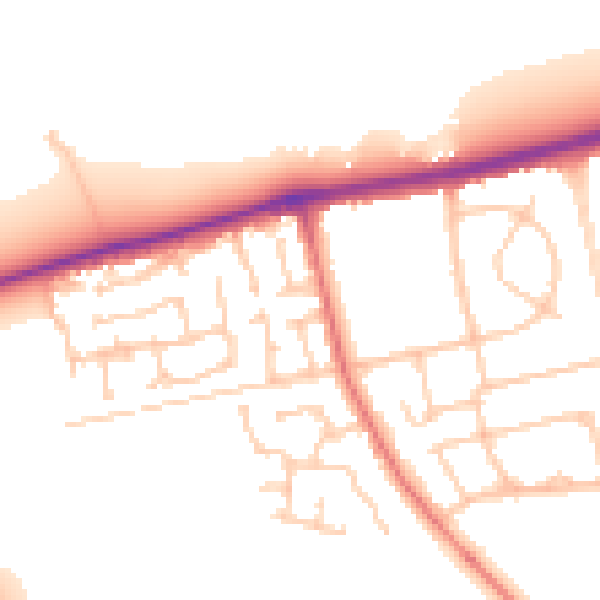 Daytime road noise heatmap for CH46 3SE