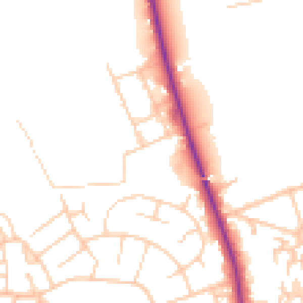 Daytime road noise heatmap for CH46 4TP