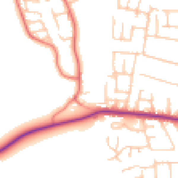 Daytime road noise heatmap for CH46 5NZ