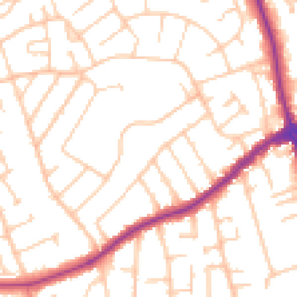 Daytime road noise heatmap for CH46 6DL
