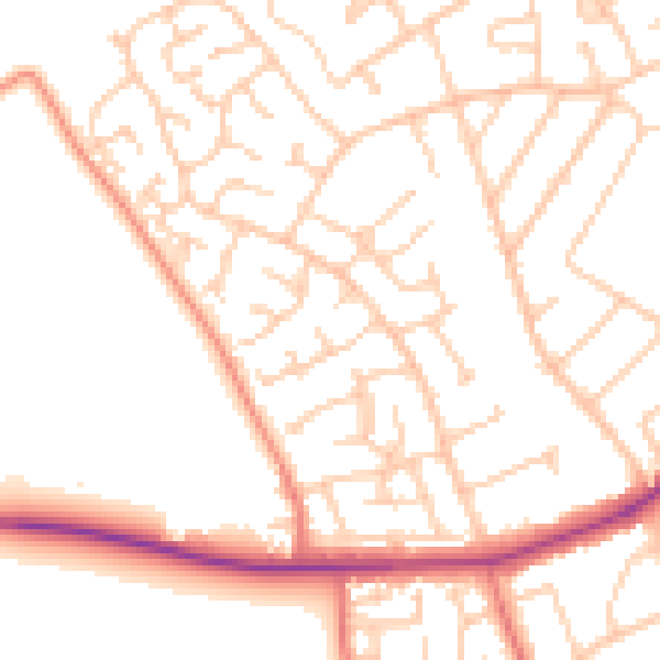 Daytime road noise heatmap for CH46 6JB