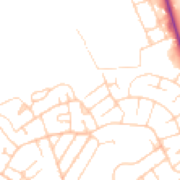 Daytime road noise heatmap for CH46 7SH