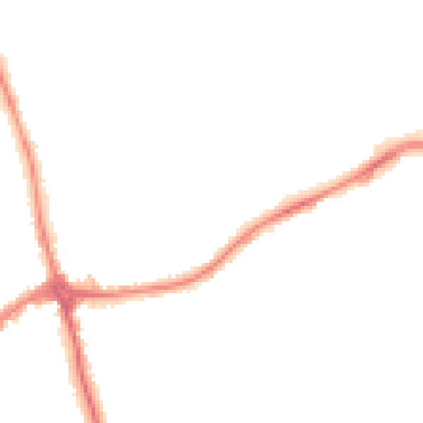 Night-time road noise heatmap for CH46 8TU